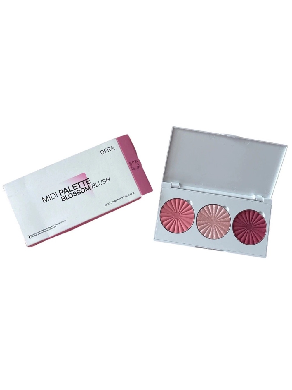 OFRA Midi Blossom Palette Blush Highlight Face Body Satin Pink Pearl Pillow Talk